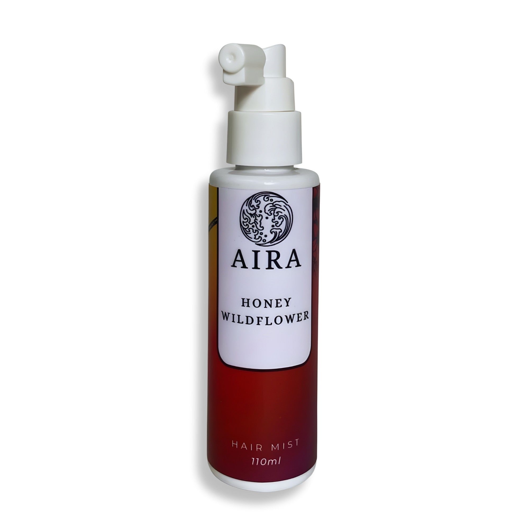 Aira Honey Wildflower hair mist bottle on a white background