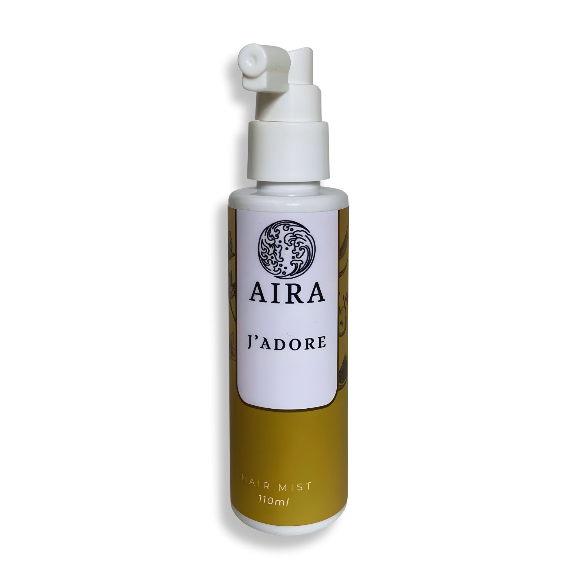 AIRA J'Adore hair mist bottle on a white background
