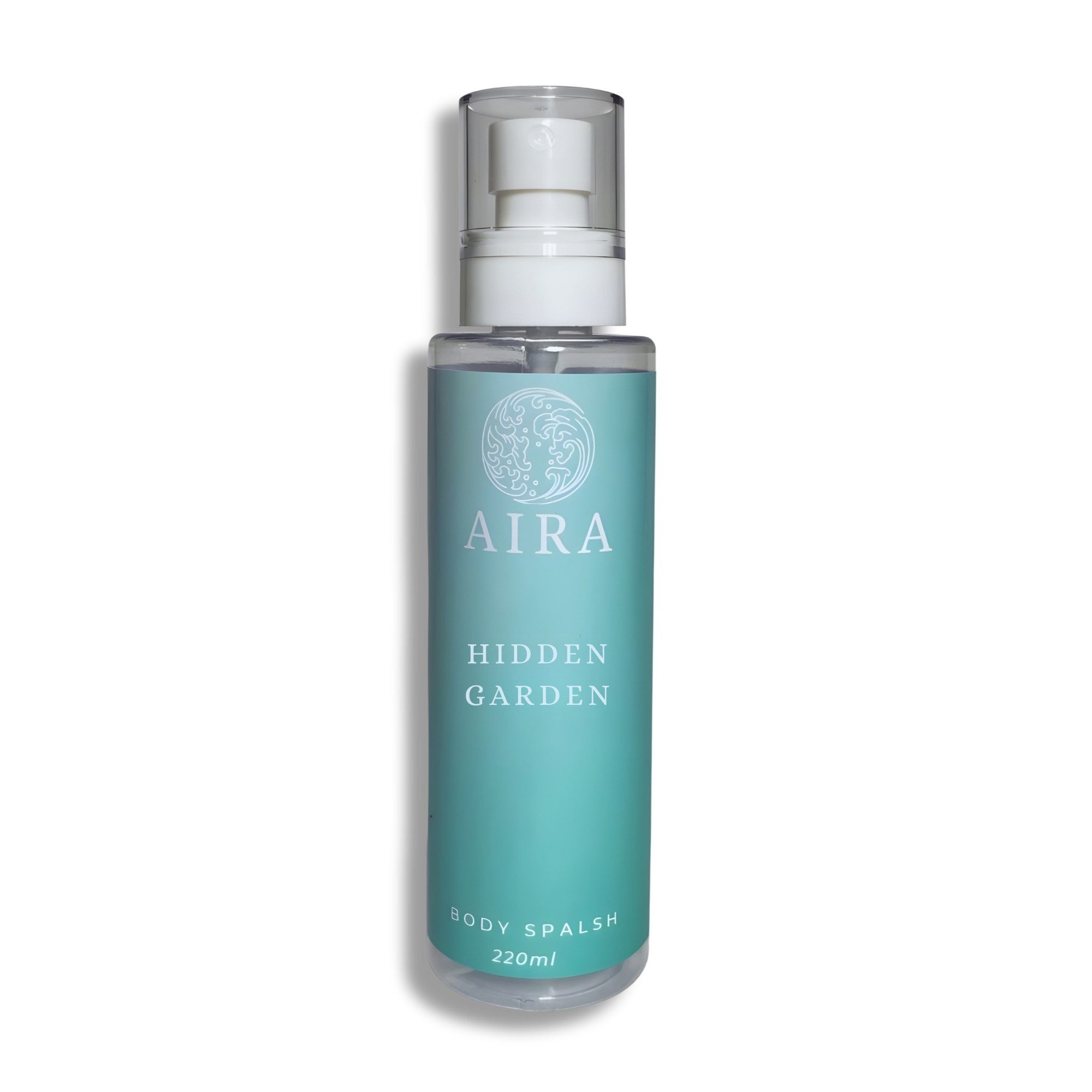 Aira Hidden Garden body splash bottle with floral elements on a white background Gucci flora dupe