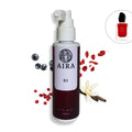 AIRA hair mist Si bottle with red elements and a logo on a white background