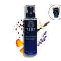Aira Invictous Victory body spalsh bottle with floral and spice elements on a white background