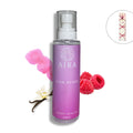 AIRA Pink Sugar body spalsh bottle with pink flowers and raspberries on a white background